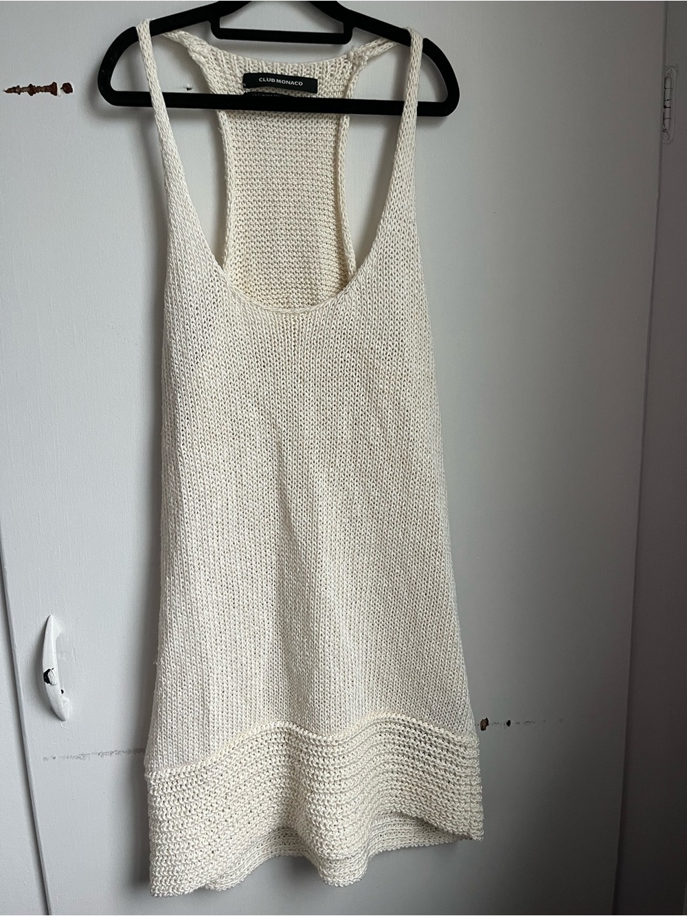 Club Monaco Cream Crochet Racerback Tank🩶🤍